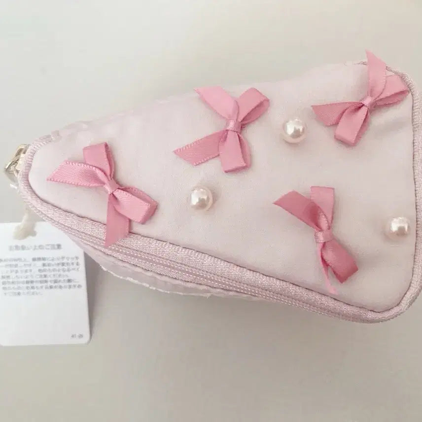 [BUNJANG] Maison de FLEUR Pearl Ribbon Lace Cake Pouch / 일본 메종드플뢰르 케이크 파우치