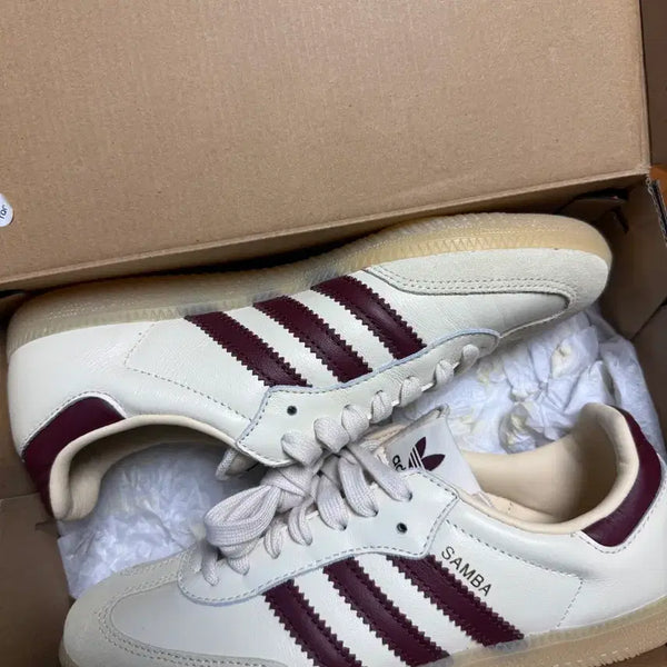 [BUNJANG] Adidas Samba OG Wonder White Shadow Red Shoes / 245) 아디다스 삼바 OG 원더 화이트 쉐도우 레드
