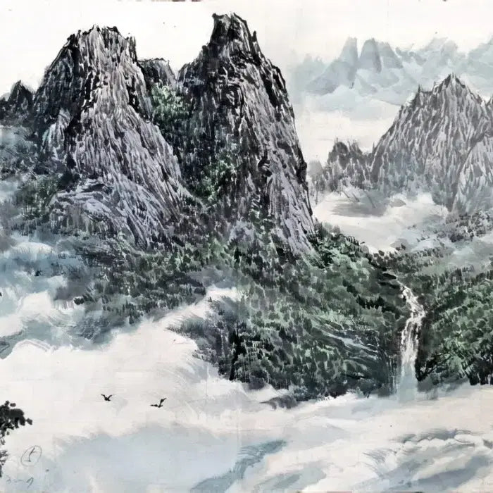 [BUNJANG] Lee Dong-su Authentic Joseon Painting 'Magnificent Landscape Painting' Original Artwork / [조선화]북한 화가 리동수 정품  '웅장한 실경산수화' 원화