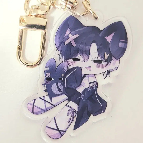 [BUNJANG] Rabbit Ear Male Character Acrylic Keychain / 토끼 귀 남캐 아크릴 키링