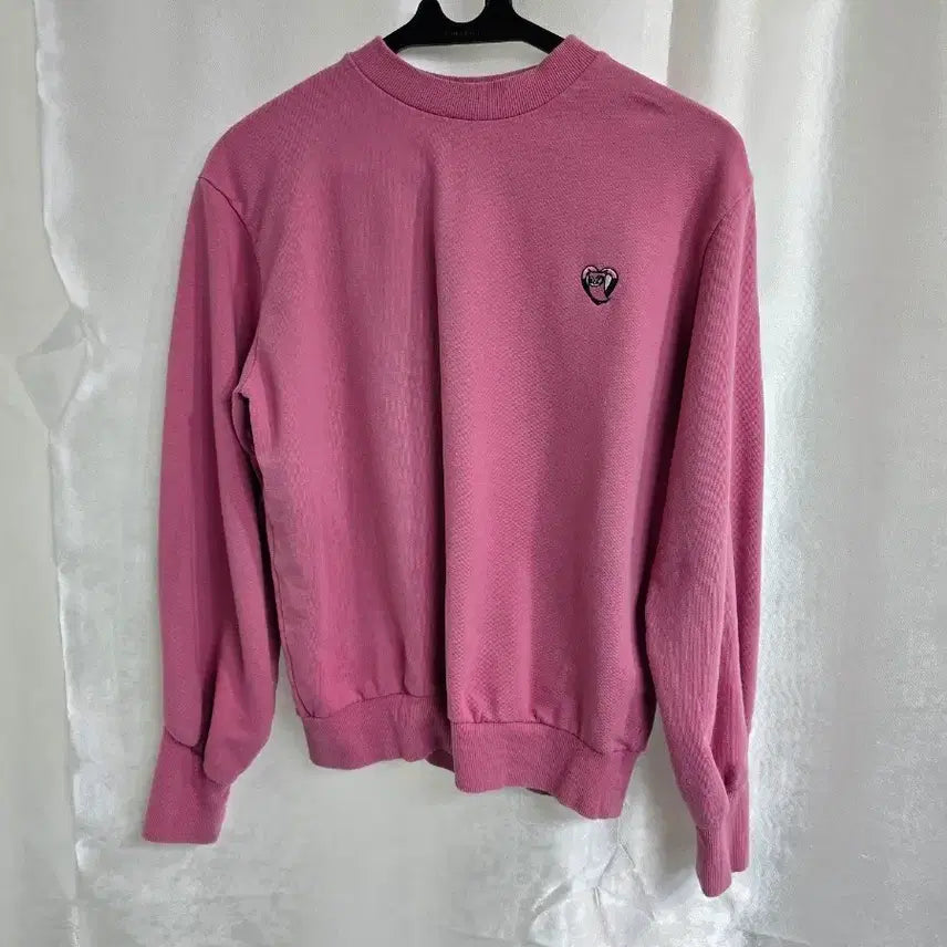 [BUNJANG] Lucky Chouette Heart Logo Sweatshirt Pink / 럭키슈에뜨 하트 로고 맨투맨 핑크 (2184)