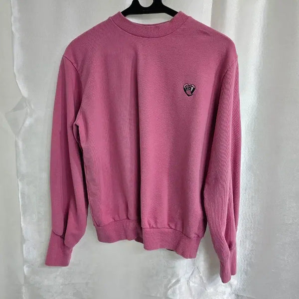 [BUNJANG] Lucky Chouette Heart Logo Sweatshirt Pink / 럭키슈에뜨 하트 로고 맨투맨 핑크 (2184)