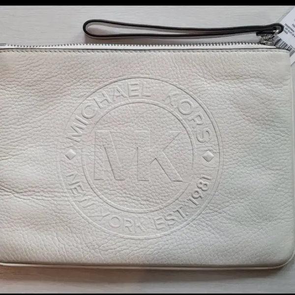 [BUNJANG] Michael Kors Authentic White Leather Clutch Bag / 마이클코어스 정품 화이트 클러치백(무료배송)!!!