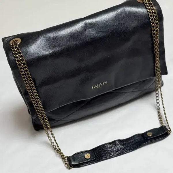 [BUNJANG] Lanvin Sugar Bag Chain Shoulder Bag Medium Black Lambskin Gold Hardware / 랑방 LANVIN 슈가백 체인 숄더백 정가 260만원대