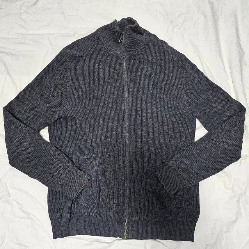[BUNJANG] Polo Ralph Lauren Full Zip Knit Sweater Grey S / 폴로랄프로렌 풀집 니트 스웨터 그레이 S