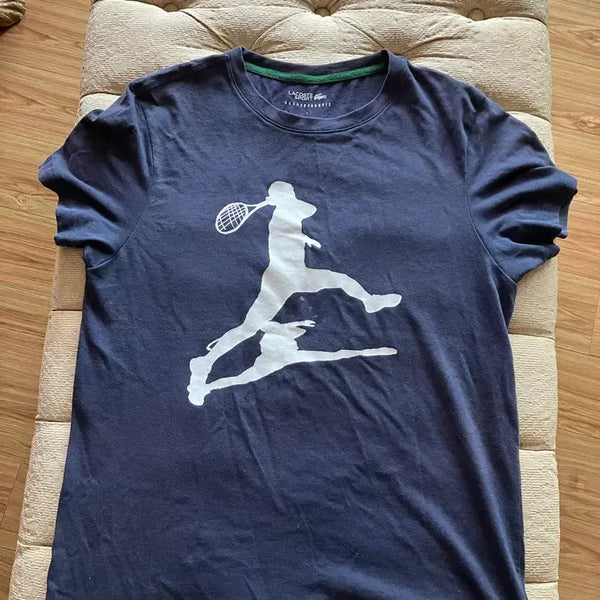 [BUNJANG] Lacoste Navy Tennis Graphic Short Sleeve T-Shirt Size 5 / 라코스테 반팔 티셔츠 네이비 테니스 5사이즈