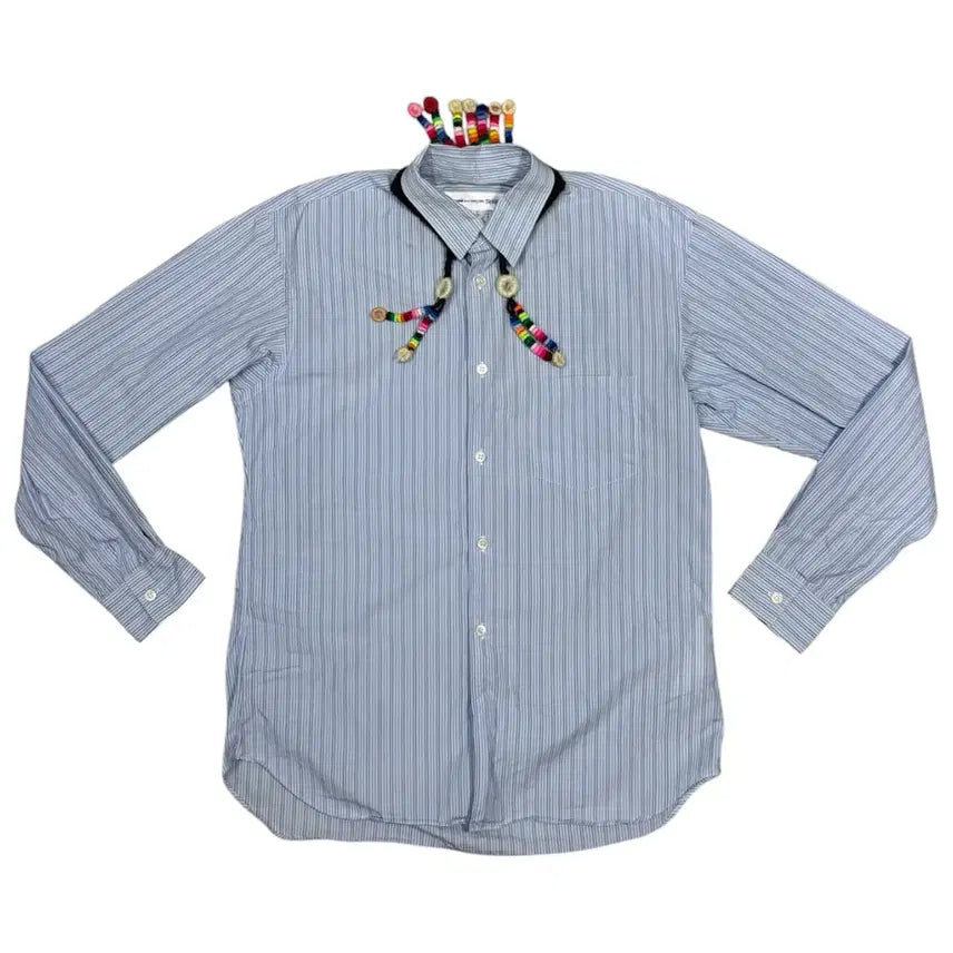 [BUNJANG] Comme des Garçons Archive Shirt with Bead Embellishment / 꼼데가르송 아카이브 목 비즈 장식 결합 셔츠