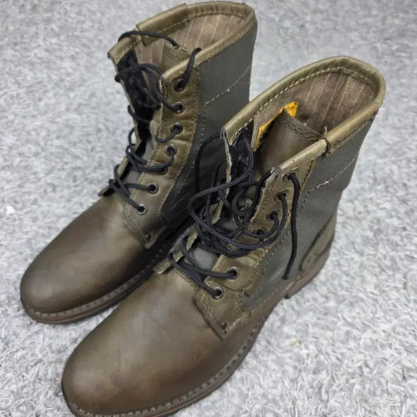 [BUNJANG] Caterpillar Leather & Canvas Mix Casual Walker Boots (US 8M / 260) / Caterpillar 캐터필러 워커 US8M/260 상태 좋음