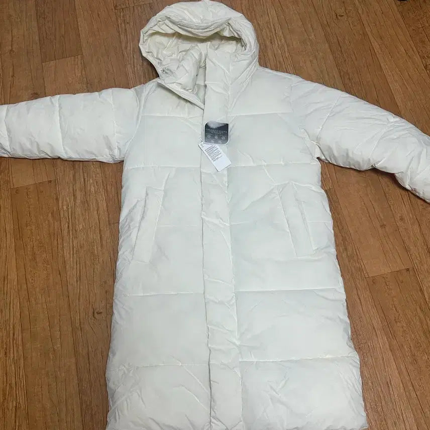 [BUNJANG] Spao Basic Long Padding Ivory M / (오염 사진 확인) 스파오 베이직 롱패딩 아이보리 M