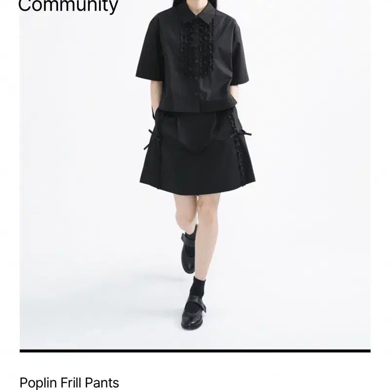 [BUNJANG] Eunoia Poplin Frill Pants Black / [새상품] 유노이아 Poplin Frill Pants 블랙