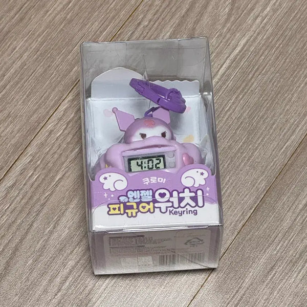 [BUNJANG] Sanrio Kuromi Angel Figure Watch Keychain / 산리오 쿠로미 엔젤 피규어 워치 키링