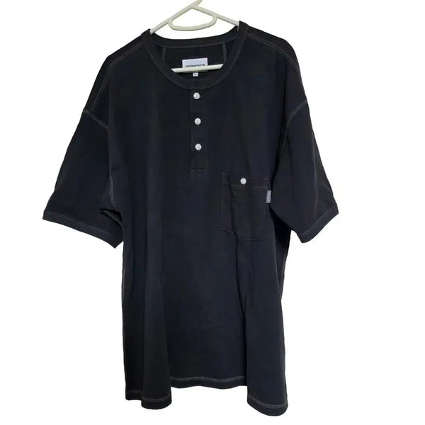 [BUNJANG] Espionage Pocket Henley Neck Short Sleeve T-Shirt (L) / 에스피오나지 포켓 헨리넥 반팔 (L)