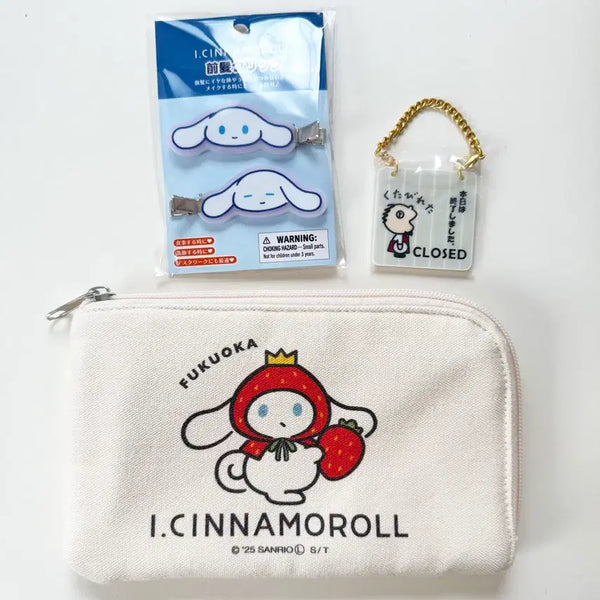 [BUNJANG] Cinnamoroll Fukuoka Limited Pouch & Hairpin Set / 시나모롤 아이시나모롤 헤어핀 머리핀 파우치 후쿠오카 한정 산리오