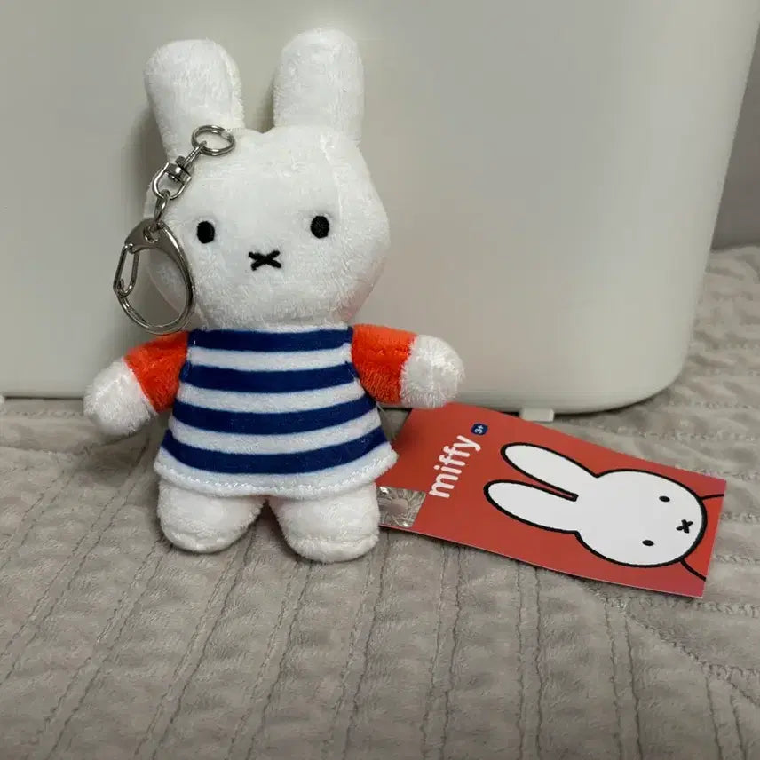[BUNJANG] Miffy Doll Keychain Marine Look Striped Outfit / 미피 인형 키링 줄무늬 옷 마린룩