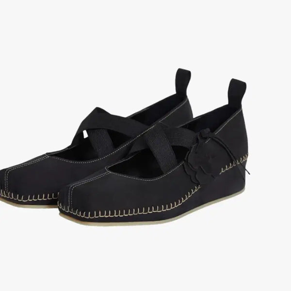 [BUNJANG] KAHARA Lepo Black Beige Nu-buck Leather Sneakers / 카하라 르포 블랙 베이지