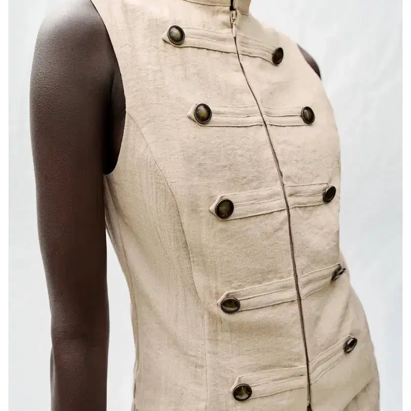 [BUNJANG] Zara Button Sleeveless Shirt (Napoleon) / 자라 버튼 슬리브리스 셔츠 (나폴레옹)