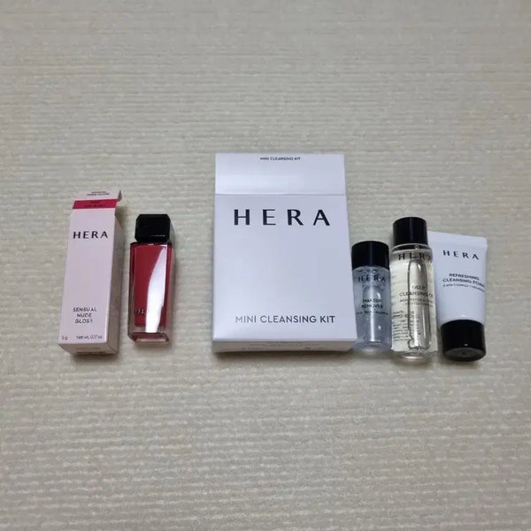 [BUNJANG] Hera Sensual Nude Gloss (Wet Berry, Sun-Kissed) with Mini Cleansing Kit / 헤라 센슈얼 누드글로스 390 웻베리 325 선키스드 클렌징 키트