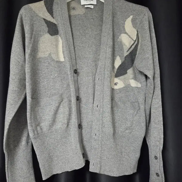 [BUNJANG] Thom Browne Charcoal Koi Cardigan / 톰브라운 차콜 잉어 가디건