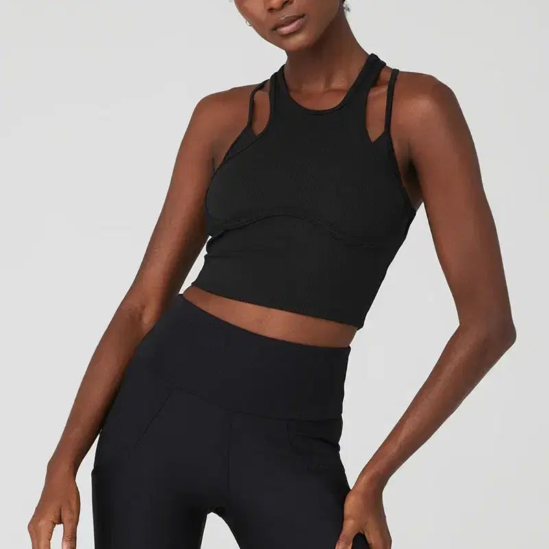 [BUNJANG] ALO Yoga Airbrush Ribbed Bra Top Black XS / 알로 에어리프트 리브드 브라탑 블랙