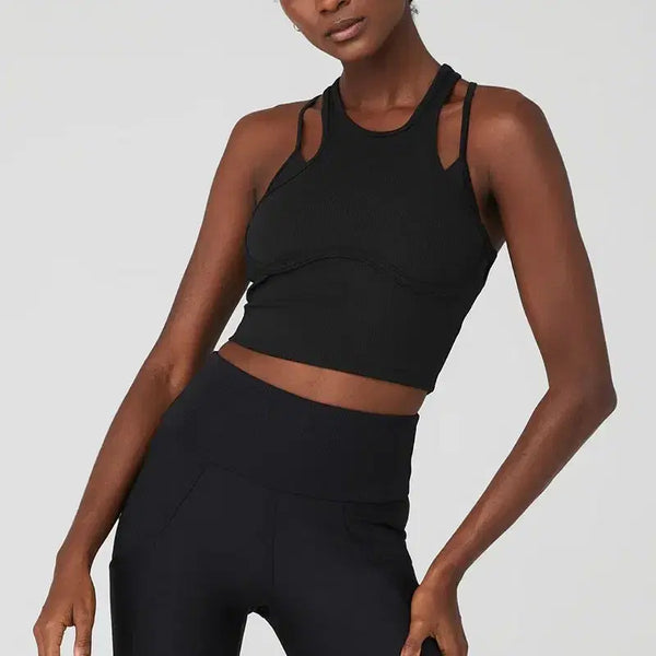 [BUNJANG] ALO Yoga Airbrush Ribbed Bra Top Black XS / 알로 에어리프트 리브드 브라탑 블랙
