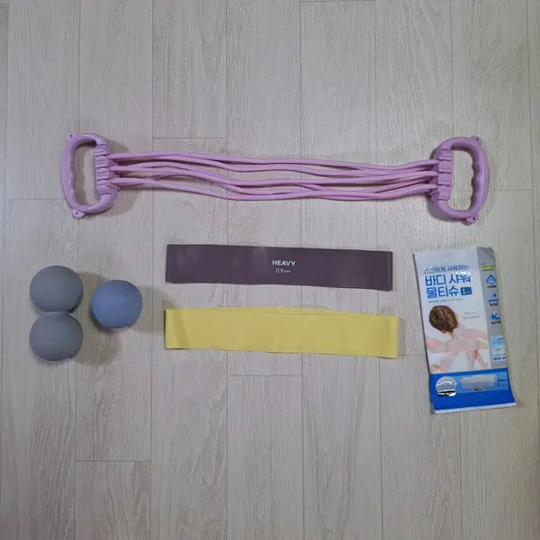 [BUNJANG] Exercise Bands, Peanut Ball, and Massage Ball Set / 새상품) 운동밴드 스트레칭밴드 루프밴드 땅콩볼  마사지볼 마사지공