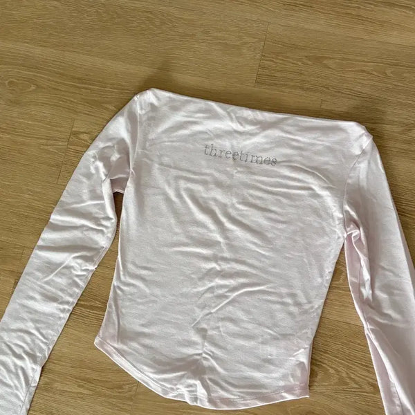 [BUNJANG] 3 times Blush Tee One Shoulder Off Shoulder Tee Pink Size S / [핑크/S]쓰리타임즈 블러쉬티 원숄더티 오프숄더티 쓰탐 티셔츠