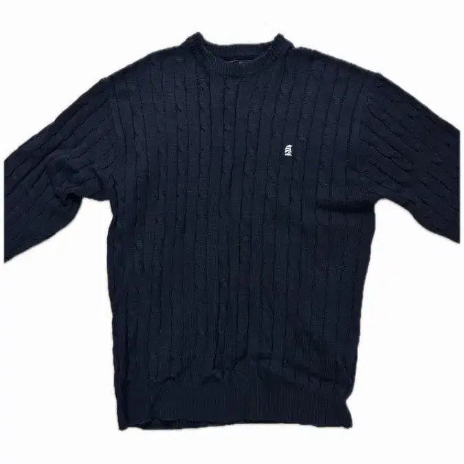 [BUNJANG] Trillion Cable Knit Navy / 트릴리온 케이블 니트 네이비