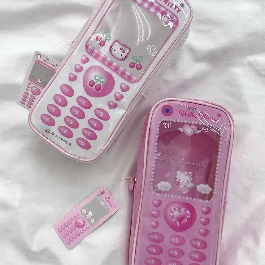 [BUNJANG] Sanrio Classic Kitty Retro Angel Phone Folder Phone Pencil Case Storage Box / 고전키티 레트로 엔젤 천사 핸드폰 폴더폰 필통 보관함