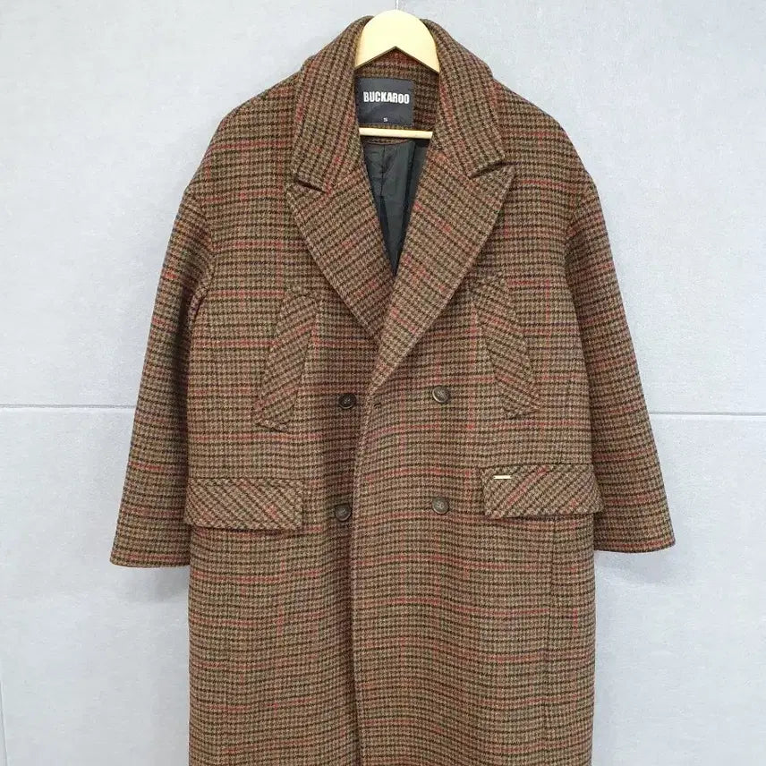 [BUNJANG] Buckaroo Check Double Coat Beige Size S / #버카루 새상품 체크 더블 코트 S 베이지