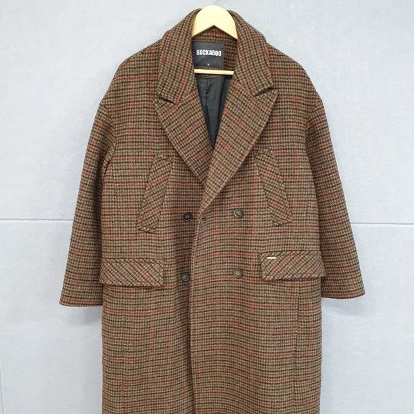 [BUNJANG] Buckaroo Check Double Coat Beige Size S / #버카루 새상품 체크 더블 코트 S 베이지