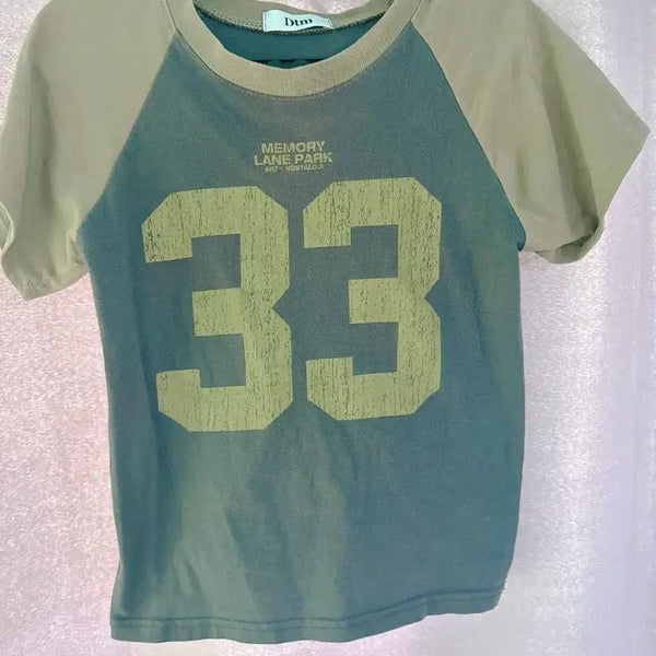 [BUNJANG] DTM 33 Raglan Short Sleeve T-Shirt / Dtm 33 라글란 반팔티