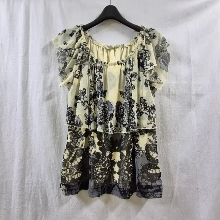 [BUNJANG] Vintage Sleeveless Floral Blouse / (23일까지 할인) 일본 구제 빈티지 민소매 플라워 블라우스