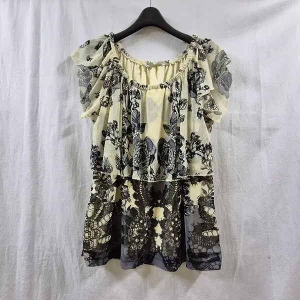 [BUNJANG] Vintage Sleeveless Floral Blouse / (23일까지 할인) 일본 구제 빈티지 민소매 플라워 블라우스
