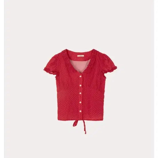 [BUNJANG] Merion Jellyish Dot Blouse Red / 메리온 젤리쉬 도트 블라우스 레드