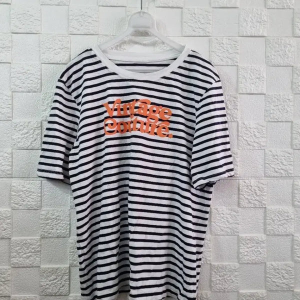 [BUNJANG] Freestyle Striped Short Sleeve T-Shirt / 프리 면소재  반팔티  26년