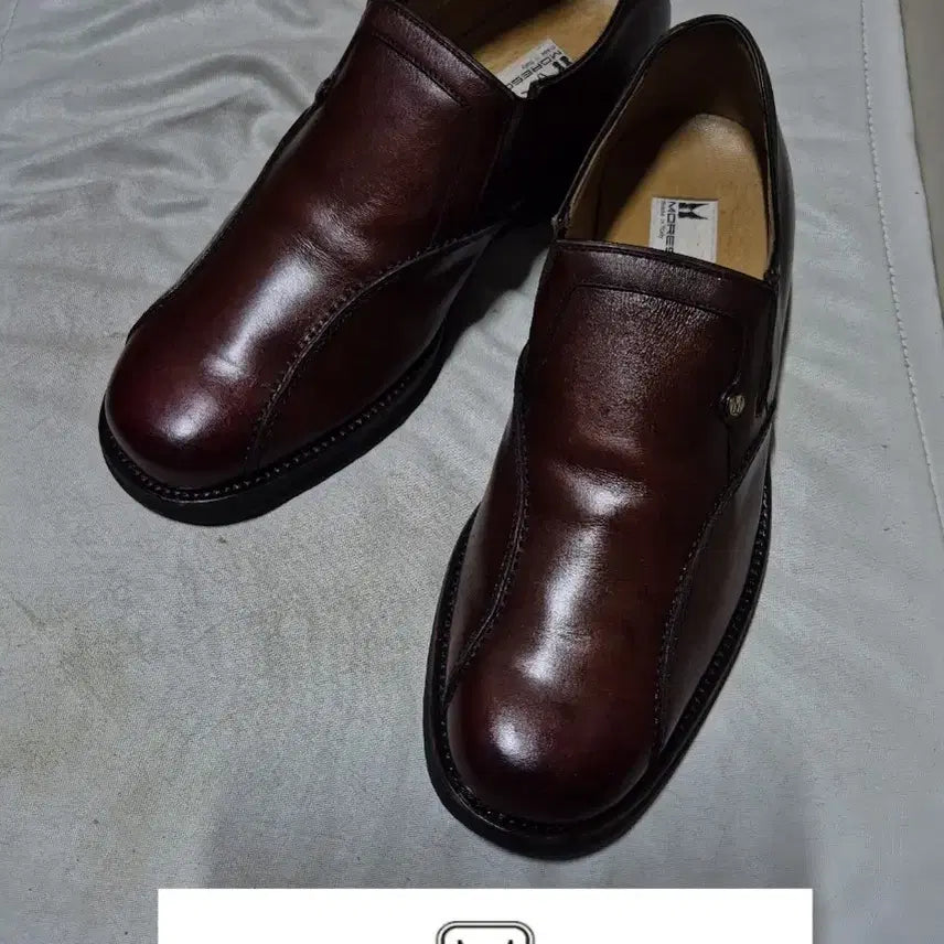 [BUNJANG] Moreschi Burgundy Leather Chelsea Loafers / 이태리 명품 모레스키 버건디 첼시로퍼 255