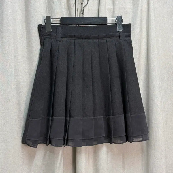 [BUNJANG] SJSJ Dark Grey Pleated Mini Skirt / SJSJ 한섬 다크그레이 플리츠 미니 스커트 치마