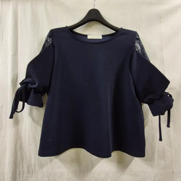[BUNJANG] Cecile McBee Vintage Navy Blouse / 세실맥비 일본 구제 빈티지 네이비 블라우스