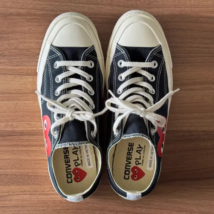 [BUNJANG] Converse x Comme des Garçons Chuck 70 Low Black (255) / 컨버스 x 꼼데가르송 로우 블랙 255 (1회 착용)