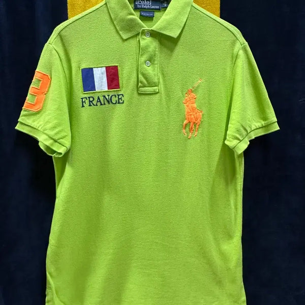 [BUNJANG] Polo Ralph Lauren France Edition Big Pony Pique Polo Shirt (Lime Green/M) / [정품] 폴로 랄프로렌 프랑스 에디션 빅포니 카라티 (라임그린/M)