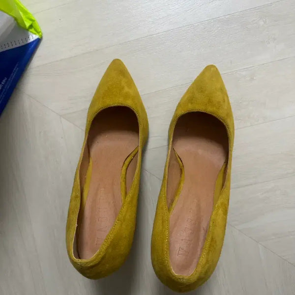 [BUNJANG] YGK Suede Mules Yellow / 와이케이지 스웨이드 뮬 옐로우