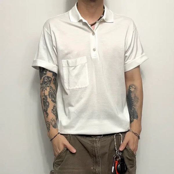 [BUNJANG] Ermenegildo Zegna White Short Sleeve Polo Shirt / Ermenegildo Zegna 에르메네질도 제냐 화이트 반팔 카라티