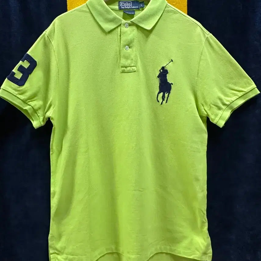 [BUNJANG] Polo Ralph Lauren Big Pony Custom Fit Pique Polo Shirt - Lime Green (L) / [정품] 폴로 랄프로렌 빅포니 커스텀핏 카라티 (라임그린/L)