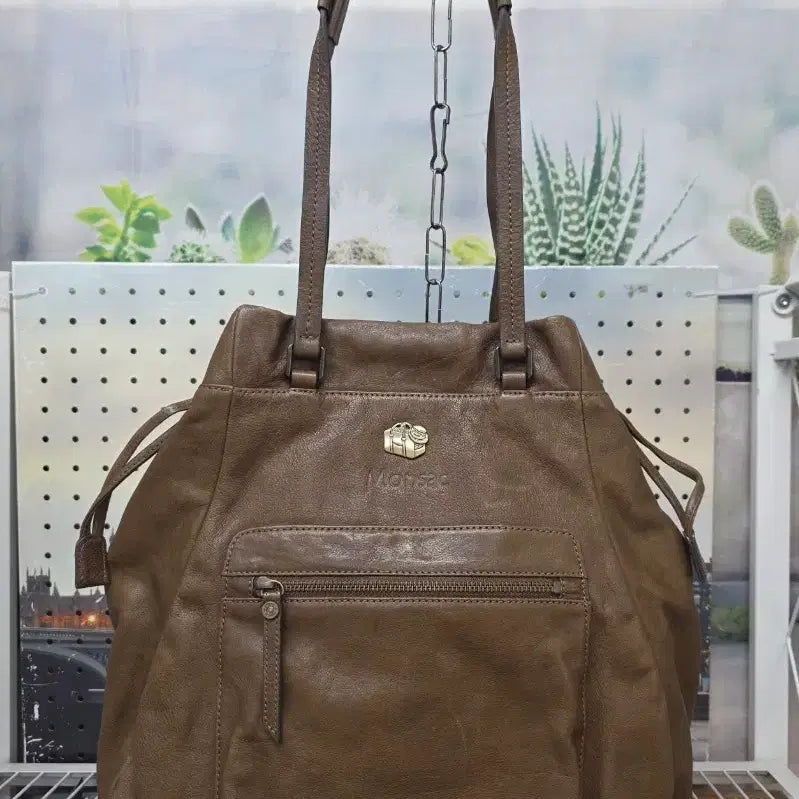 [BUNJANG] Montsac Leather Shoulder Bag GE67 / 몽삭 숄더백 가죽가방 가죽숄더백 GE67