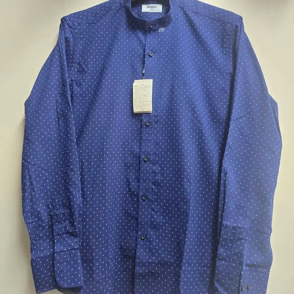 [BUNJANG] Renoma Dot China Collar Cotton Shirt 95 (Slim Fit) / 새상품)레노마  도트 차이나카라 면 셔츠 95(슬림핏)