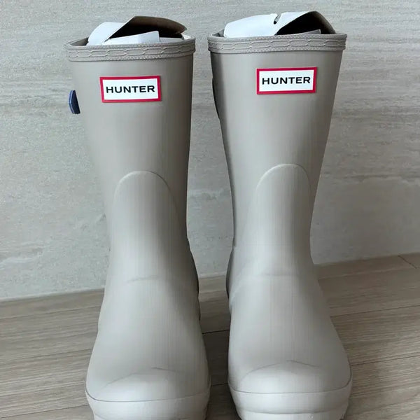 [BUNJANG] Hunter Short Rain Boots Beige UK 4 / (새상품) 헌터 숏 레인부츠 베이지 UK4사이즈