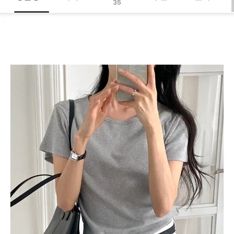 [BUNJANG] T-Shirt / 반팔 새상품 에이블리 블랙 아이보리 그레이