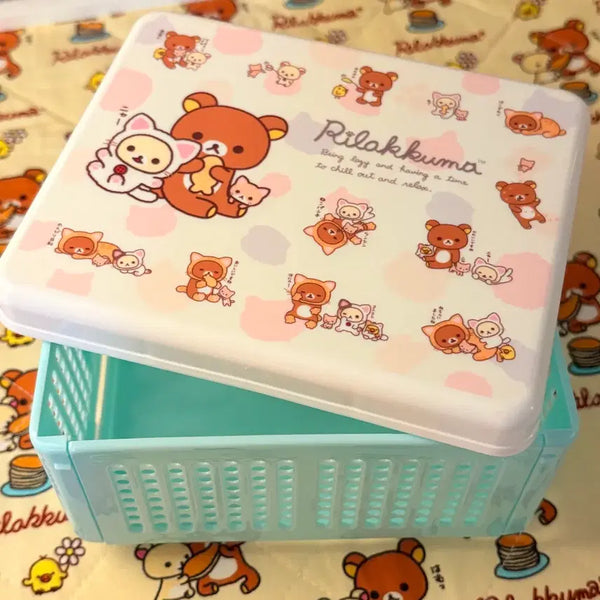[BUNJANG] Rilakkuma Folding Storage Box - Mint / 리락쿠마 접이식 수납함 민트