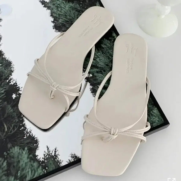 [BUNJANG] White Summer Flip-Flops Sandals / 화이트 여름 샌들 쪼리
