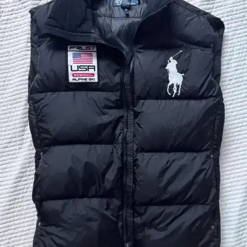 [BUNJANG] Polo Ralph Lauren Big Pony Flag Puffer Vest / 폴로 빅포니 성조기 패딩조끼